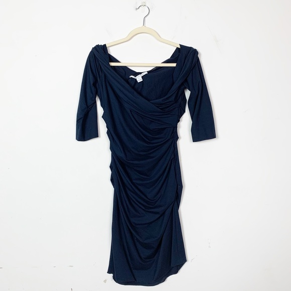Diane Von Furstenberg Bentley Short Dress Blue - Picture 2 of 8